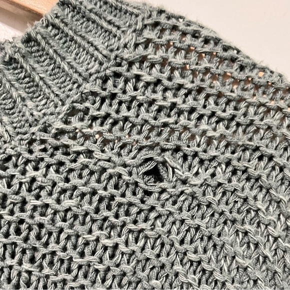 Aerie Open Back Sage Green Knit Sweater Size XS - Picture 3 of 6